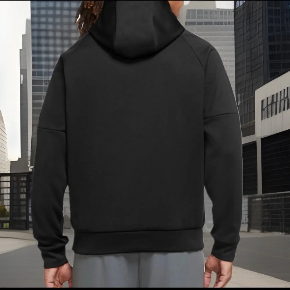Nike Charcoal Pullover With Iconic Swoosh THERMA-FIT Pullover Hoodie Regular Fit